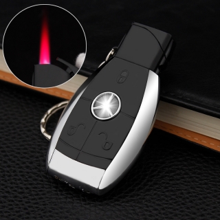 金星61创意车钥匙充气打火机防风红色点烟器个性钥匙扣照明灯烟具