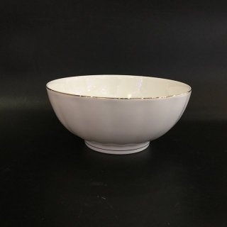 唐山骨质瓷家用中式简约描金纯色7寸南瓜形汤碗