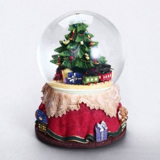 创意胡桃夹子圣诞树水晶球 圣诞节礼物生日礼物 树脂摆件MG-071L