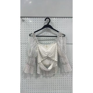 法式方领藕节袖衬衫