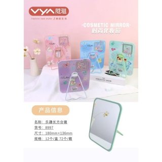 可爱卡通方形流沙贴饰镜子化妆镜折叠随身镜宿舍学生小镜子台式镜