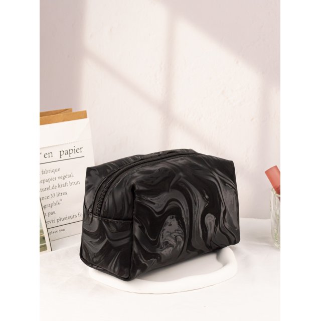 [胜雅] 时尚奶油黄晕染纹路拉链大容量便携轻便化妆收纳洗漱包手拿包