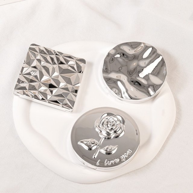 [胜雅] 时尚电镀小镜子便携镜子化妆镜双面折叠镜口袋镜外贸跨境电商