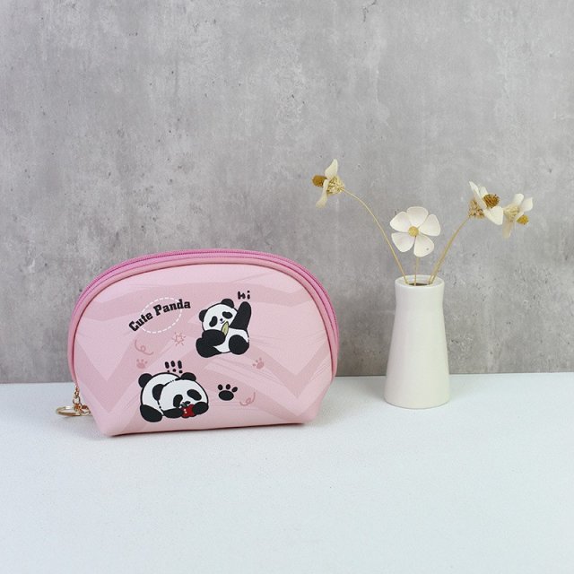 [胜雅] 大熊猫帆布袋小号迷你可爱学生通勤袋手提拉链袋可爱便当小拎包