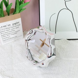 跨境不规则奶油风化妆镜学生宿舍家用美妆镜 ins风高颜值补妆镜