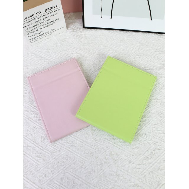 [胜雅] PU马卡龙多色简约折叠皮镜桌面学生宿舍化妆高清台镜台式桌面镜