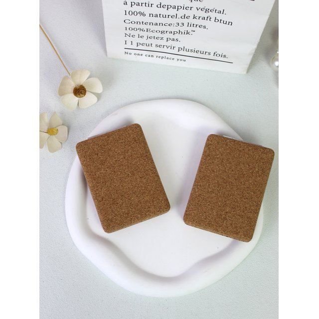 [胜雅] ins 风软木便携折叠化妆镜迷你随身双面高清补妆镜女式口袋小镜子