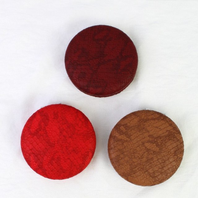 [胜雅] 欧美外贸风跨境皮革PU仿皮双面镜便携折叠化妆镜便携镜子补妆镜