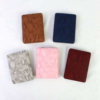 欧美外贸风跨境皮革PU仿皮双面镜便携折叠化妆镜便携镜子补妆镜