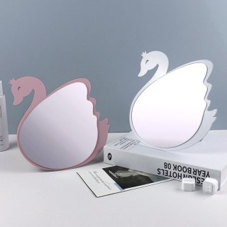时尚潮流ins风天鹅形状台镜桌面化妆镜可悬挂式镜子学生宿舍台镜