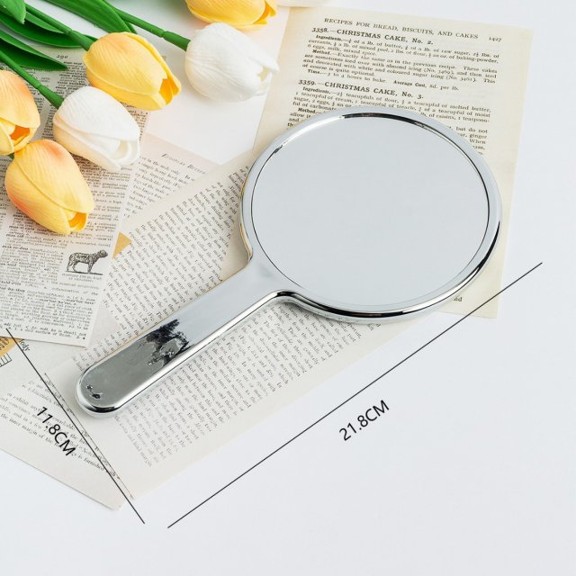 [胜雅] ins风水波纹便携式化妆镜上班族学生通用居家手持高清镜面