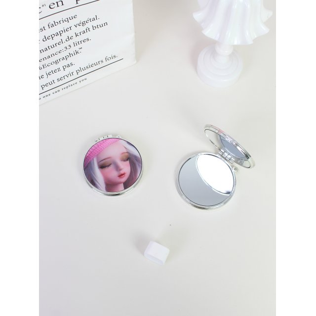 [胜雅] 芭比娃娃便携折叠双面镜随身化妆镜小巧补妆镜女生礼物手持镜