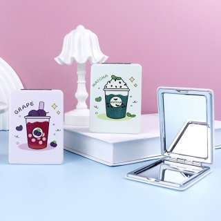 卡通风小果茶 便携口袋化妆镜