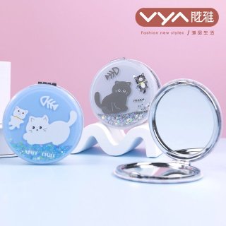 萌喵物语 水晶浮雕流沙时尚镜