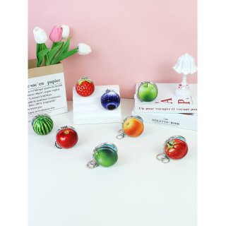 创意水果图案折叠双面镜便携随身钥匙扣小镜子少女心补妆镜挂包镜