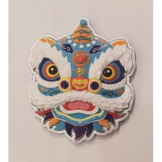 大彩陶醒狮冰箱贴（蓝色）