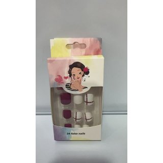 十字粉白色美甲贴片