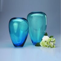 地中海风情玫瑰之约大小号花瓶时尚高雅花瓶高品质人工吹制玻璃花瓶CF933、CF934