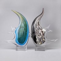 创意彩色接吻鱼摆件彩色琉璃工艺品家居装饰摆件创意结婚礼物PE215、PE216