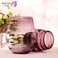 优雅春天花瓶（紫红色大）浪漫莱茵河荡漾波纹客厅餐厅家居摆设紫气东来招财开运花瓶摆件