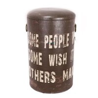 深咖啡色大字母图案现代简约木制品收纳凳12346