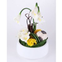 家居客厅清新马蹄莲含花盆仿真花ATHY020011-1460