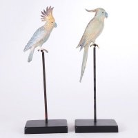 北欧简约风格带杆鹦鹉小鸟摆件工艺品家居装饰礼品1120385-G30、1120387-G30