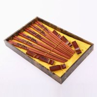 创意礼品腾龙图案木雕筷子家用木属工艺雕刻筷配礼盒（6双/套）D6-001