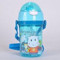 小号宝宝单层吸管水壶儿童软吸嘴杯学生背带水瓶430ml TMY-495