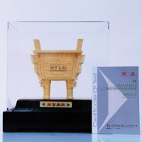 富贵居 家居公司办公室绒沙金摆件工艺品财富宝鼎开业乔迁会议庆典金融商务套餐朋友送礼礼品 可做Logo