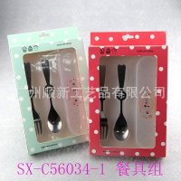 【2015爆款】工厂直供优质卡通不锈钢环保餐具组便携叉勺套装组