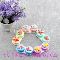 【2015新款热推】厂家促销订制韩版可爱卡通美瞳护理盒隐形眼镜盒