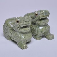 入伙送礼家居摆设青色"小立带钱 貔貅"2件套摆件NH-02