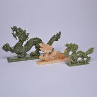 50cm单龙玉石青色摆件NH-33、"25cm 单龙戏珠"黄色NH-34、新18单龙青色NH-35