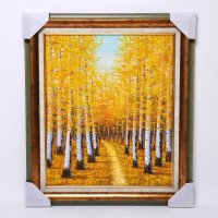 装饰油画 抽象画四季树抽象纯手绘油画客厅餐厅卧室组合油画带框SPG YH033
