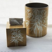 美国进口/竹叶/垃圾桶/收纳桶纸巾盒/漆器/烤漆/卫浴摆件/高端