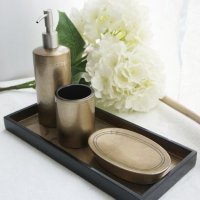 美国进口/漆器/洗手液瓶水杯香皂盒套件/浴室用品摆件/中式/欧式