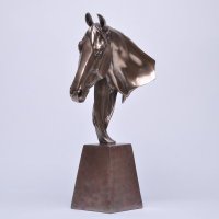 仿铜欧式马头摆件创意马首树脂工艺品简约家居样板间动物装饰摆设12911
