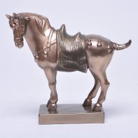 欧式小唐马工艺摆件古典动物家居饰品高档仿铜礼品树脂雕塑摆件12935