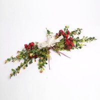 幸运果加7头玫瑰仔壁挂花饰门窗墙面假花挂饰装饰家居布置配饰665128