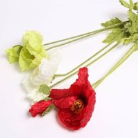 仿真花简约时尚罂粟花 绢花假花干花 餐桌客厅家居装饰花艺61632