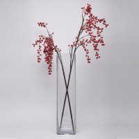 美式乡村红色浆果高档外贸仿真野果子装饰花四叉果HYP-10040-RE