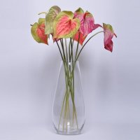 仿真小红掌 过胶胶花 单枝花 手感高仿真红鹤 假花批发家居装饰花YSW-10015-OR/RE