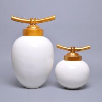 钢管花瓶现代简约创意时尚摆件白色树脂家居客厅电视柜装饰储物罐摆设GGHP-001-L