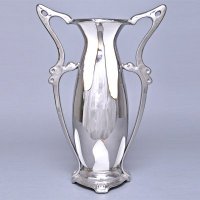 欧式简约新古典白色描银双耳奖杯陶瓷花瓶 家居饰品家具样板房摆件TC13-XGD-06-BY