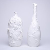 人画陶瓷摆件创意软装工艺品陶瓷家居装饰品GDF0011-W