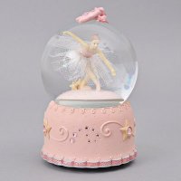 芭蕾舞女孩水晶球旋转音乐盒八音盒创意生日礼物送女生浪漫实用（不含木架费）MG-547