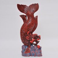 新中式艺品家居装饰品漆器漆艺术品鳌鱼 民间工艺54001